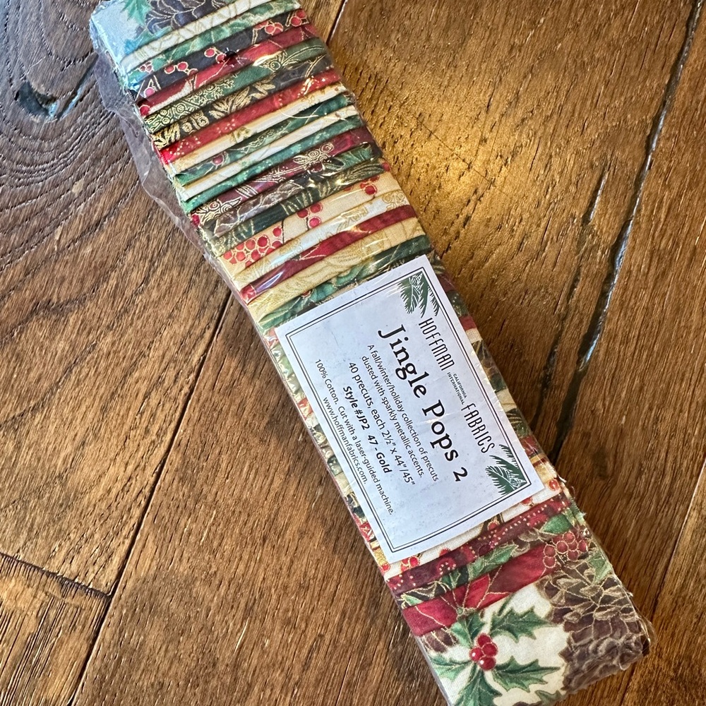 NEW Hoffman Fabrics Jingle Pops 2 Fabric Strips 100% Cotton